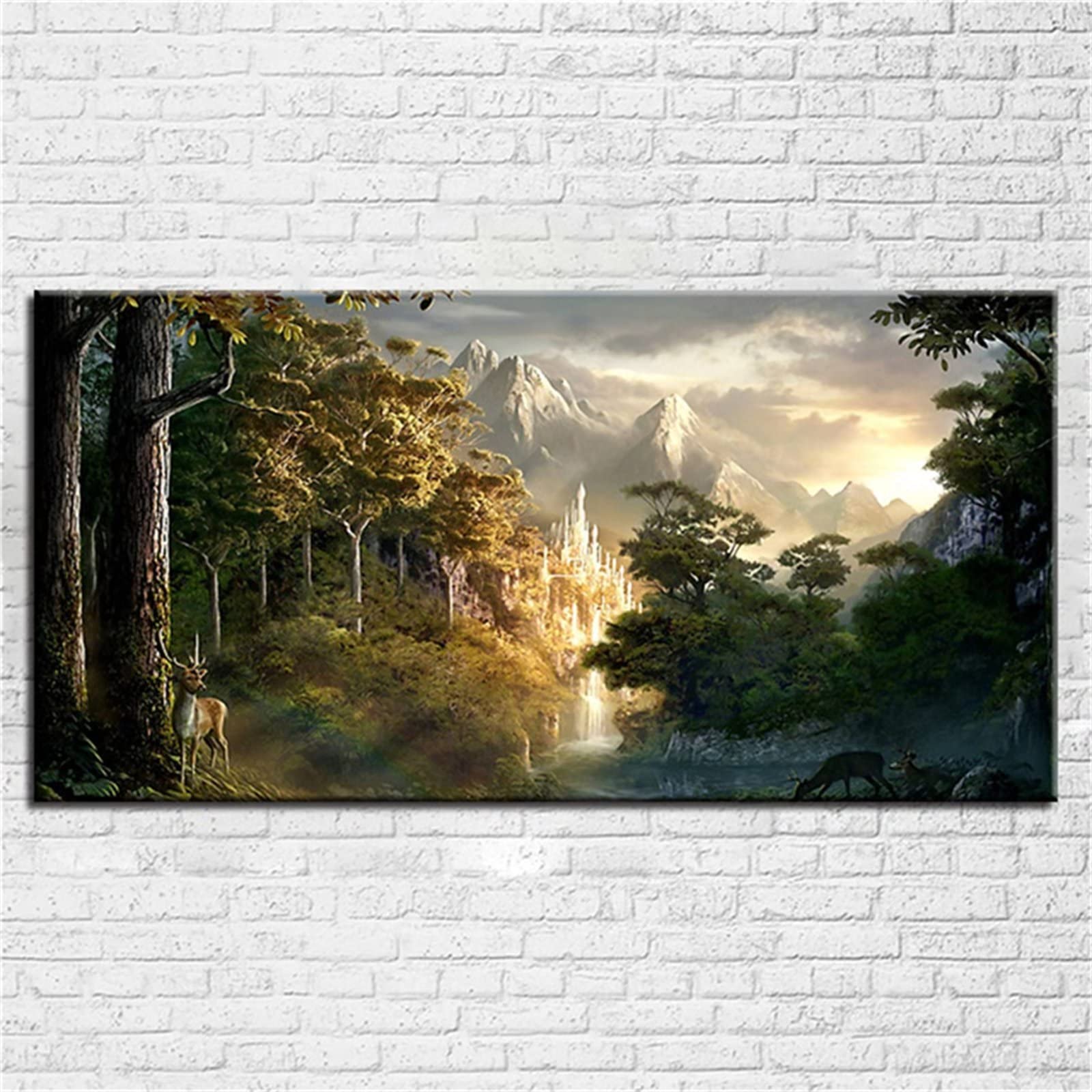 Diamond Painting bois au coucher soleil Diamant Painting Diamant Broderie Diamant Kit,Crystal Strass Art Craft,adultes DIY Painting Kits pour parents et enfants,pour Maison Bureau Décoration 50x100cm