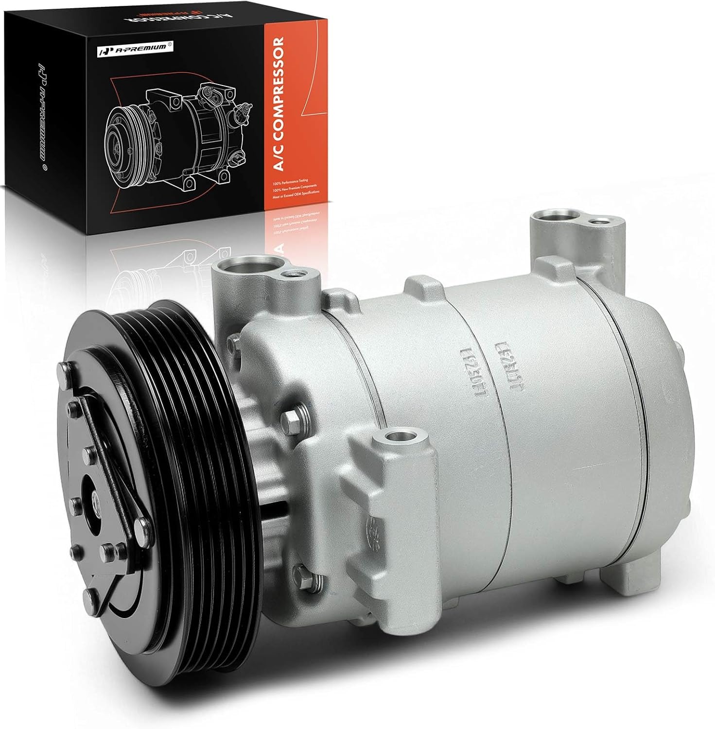 A-Premium Air Conditioner AC Compressor with Clutch Compatible with Nissan Frontier 2.5L 2005-2017, Suzuki Equator 2.5L 2009-2012, 4.0L 2010-2012, Naturally Aspirated, CR-14 Style, 6 Grooves