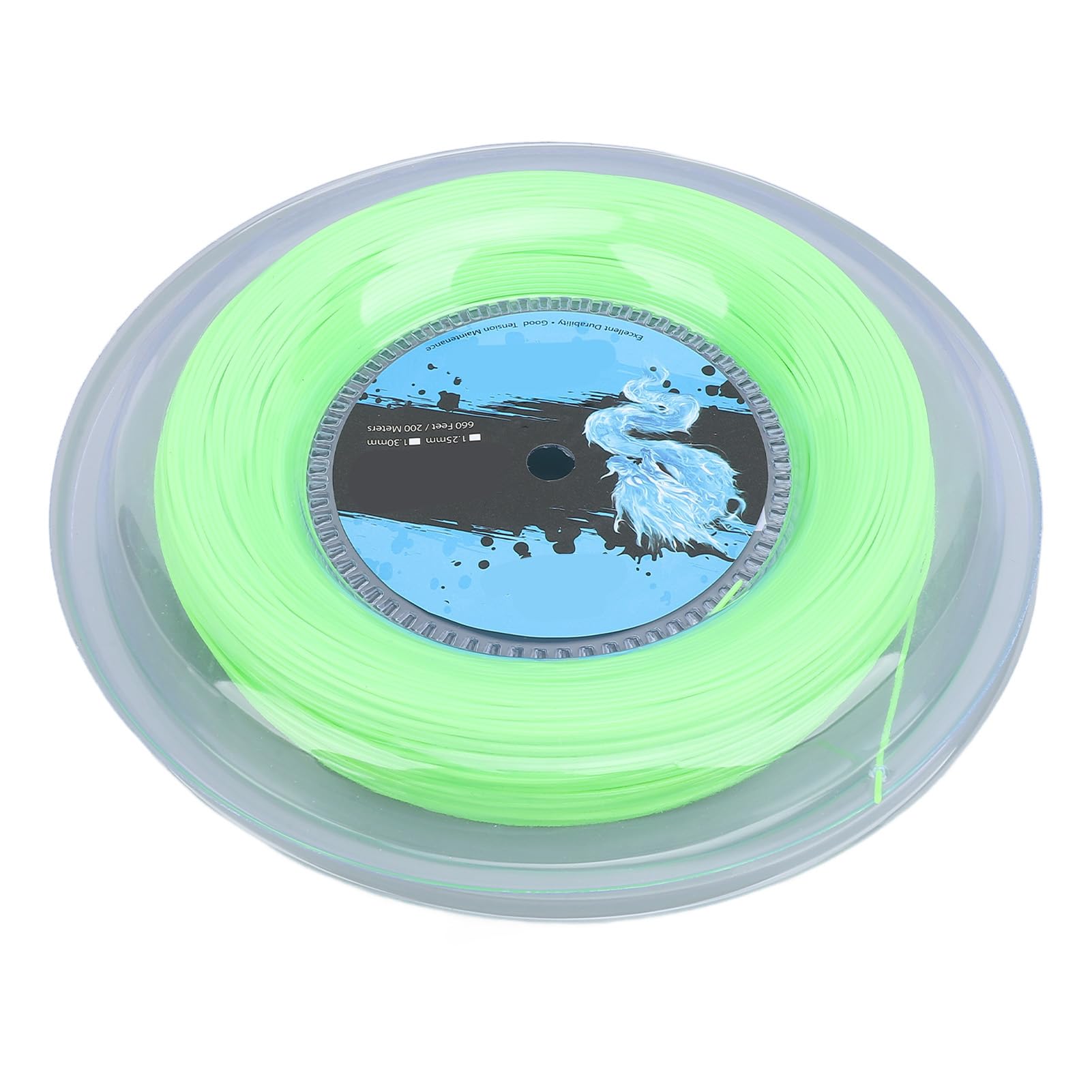 Asixxsix Corda da Tennis, Corda da Tennis in Poliestere Soft Power Control Resistente all'abrasione, da Multifilamento con Bobina Verde Fluorescente da 200 M per Giocatori Offensivi