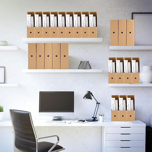 Miniatura 6 de Geyee 24 unidades de archivador de revistas, contenedores de almacenamiento de cartón grueso para revistas, organizador de archivos de escritorio,