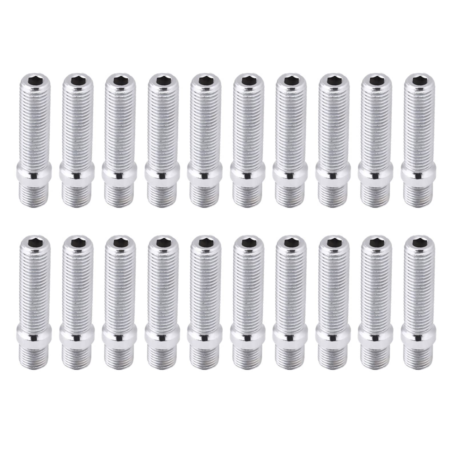 para Kit de Conversión de Espárragos, M12x15 Espárragos de Rueda Extendidos 20 Piezas 50 Mm Conversión de Espárragos de Ruedas Extendidas 12x1.5 a 12x1.5 Adaptador de Tornillo Apto para Kit de Convers