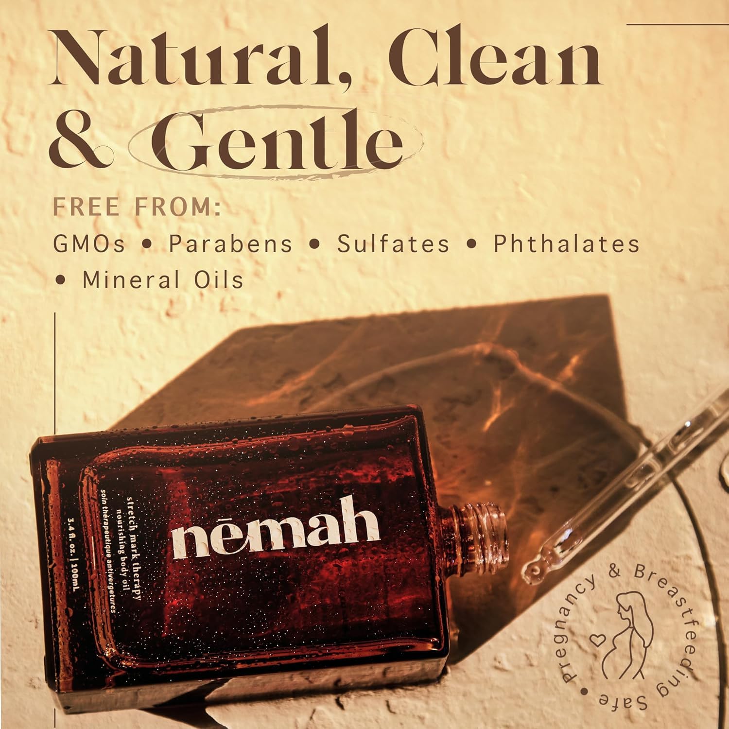 Nemah Belly Oil For Pregnant Women, Stretch Mark Oil, Quick Drying Non-Greasy With Jojoba Coconut Hemisqualane Blend, Pregnancy Stretch Mark Prevention, Pregnancy Essentials, Vegan, 3.4 Fl Oz - Image 7