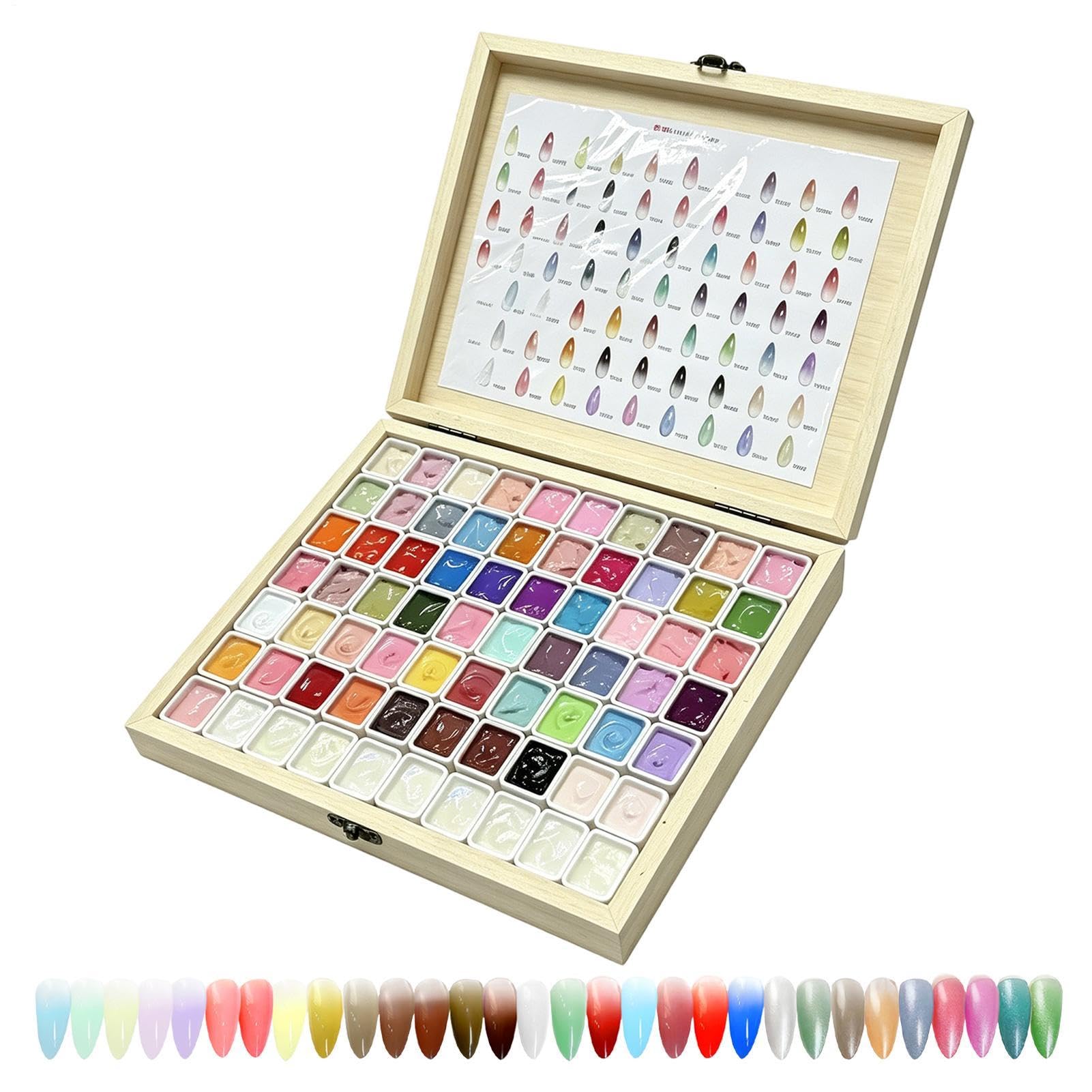 Farba Żelowa Paleta 70 Kolorów Do Francuskiego Manicure Techniką Patting | Kolory Żelowe dla początkujących, kobiet, dziewczyn, w domu, salonie, podróży, na imprezy, spa i studio
