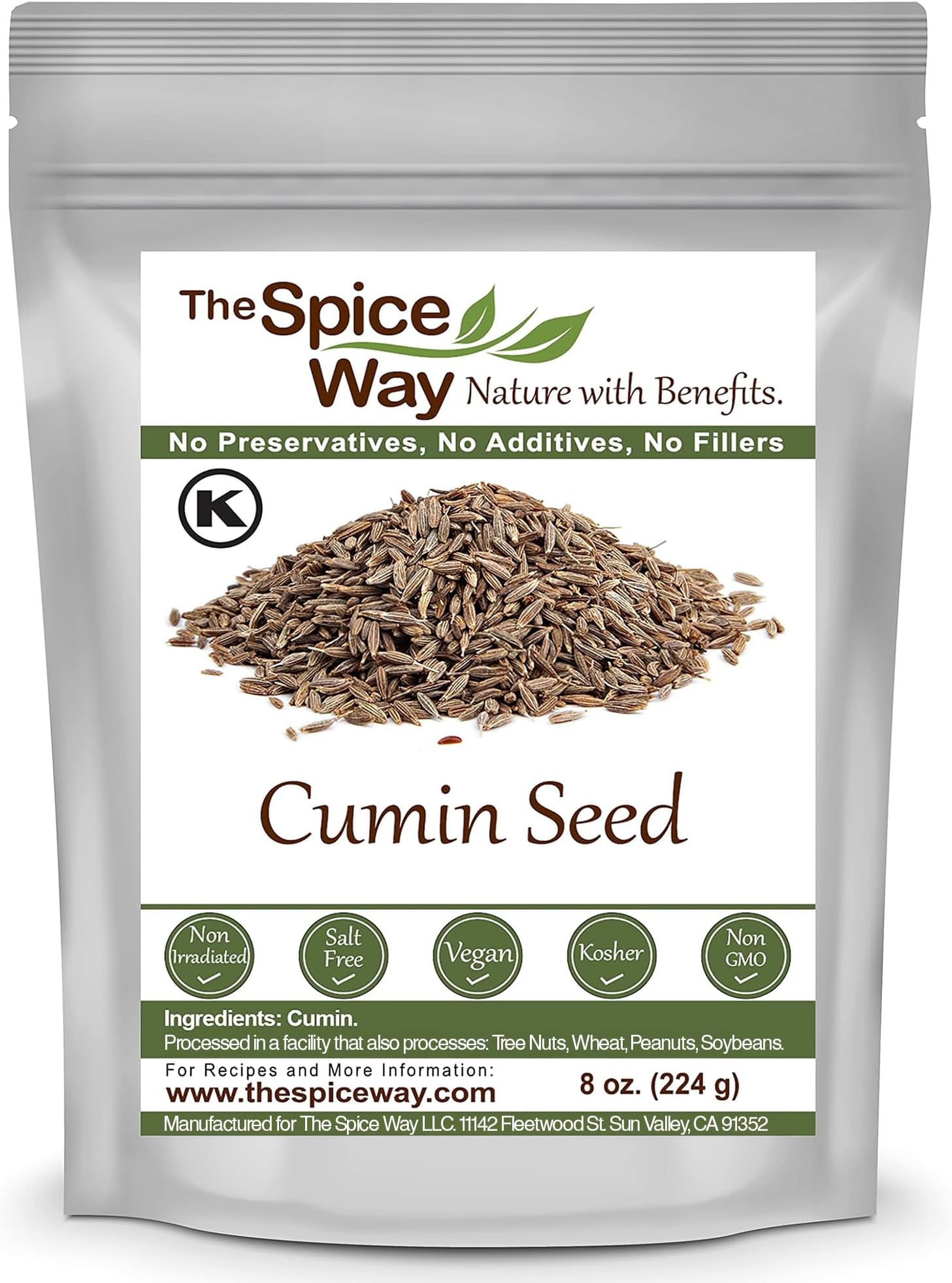 The Spice Way Cumin Seeds - whole cumin seed 8 oz resealable bag