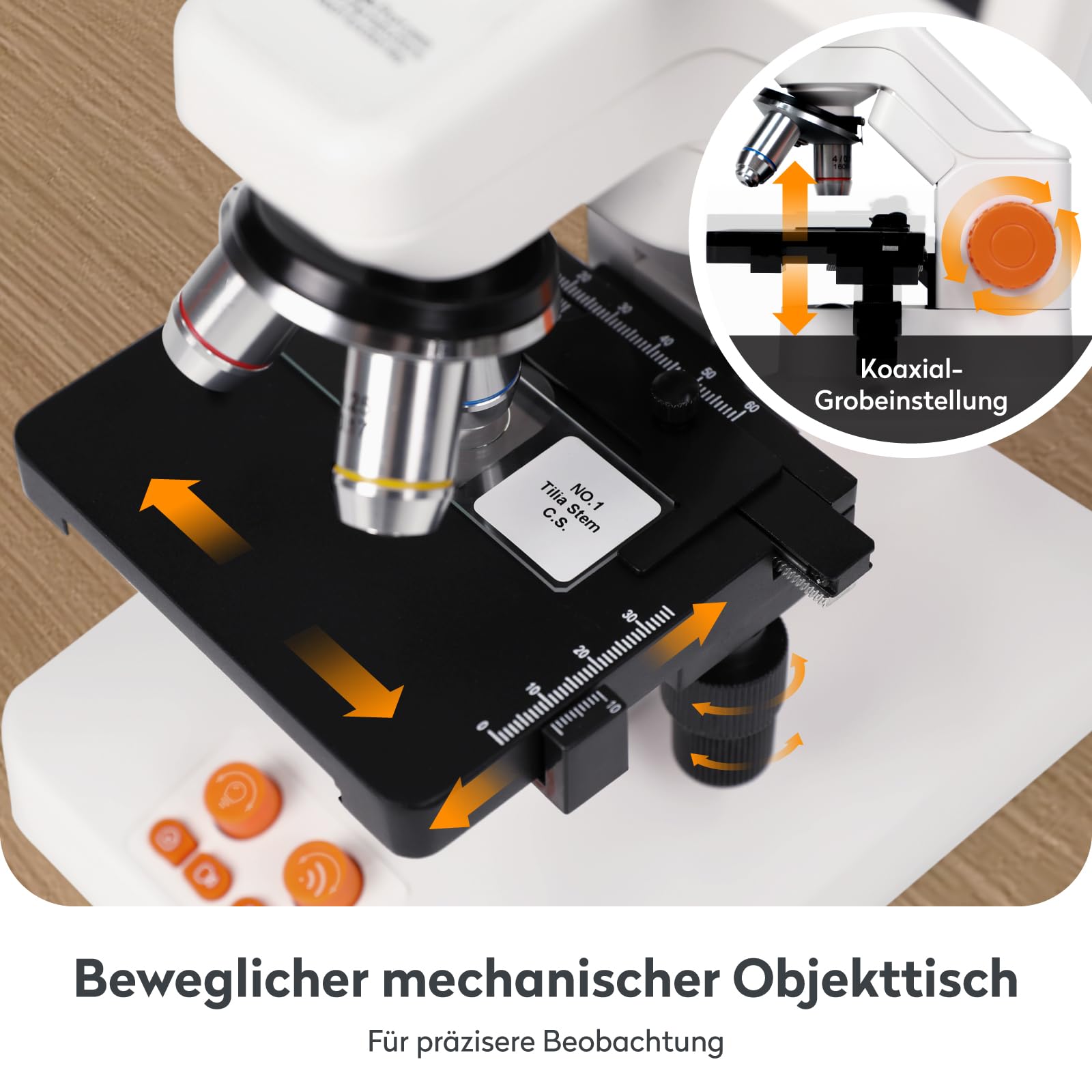 USB Digitales Mikroskop für Kinder Erwachsene, MatataStudio MT3-4 1200x Professionelles Biologisches Mikroskop mit 7" 1080P Bildschirm Beweglicher Tisch Messschieber 5MP für Schule Labor