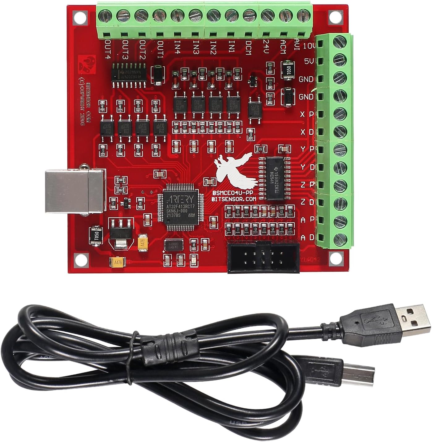 Mach3 USB Interface Board, USB MACH3 100Khz Motion Controller Card, 4-Axis Linkage, 4 General-Purpose Isolated Relay Drive Output, CNC Engraving, Servo Motor, Stepper Motor Controller