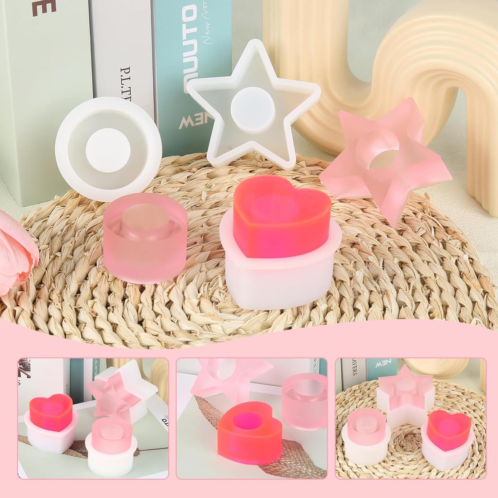 Moule En Silicone Pour Bougeoir Rond - Pour Bougies, Résine époxy, Ciment - DIY Décoration Maison - Réutilisable - 11