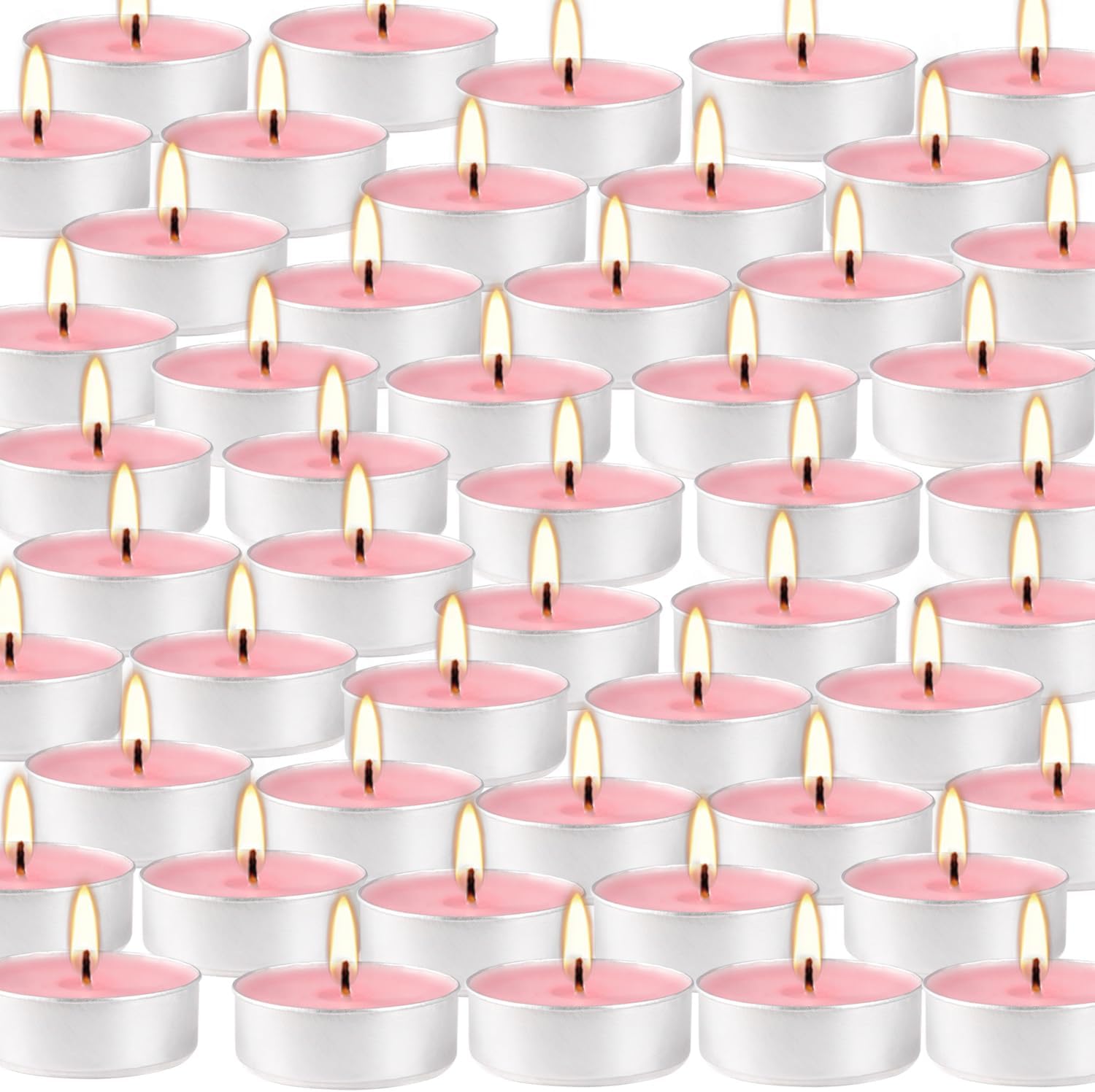 Pink Rose Scented Tealight Candles -Giant 100 Pack Votive Candles Bulk - Smokeless Tea Light Candle Gift Set for Valentine's Day,Holiday, Wedding and Home - 4 Hour - Image 7