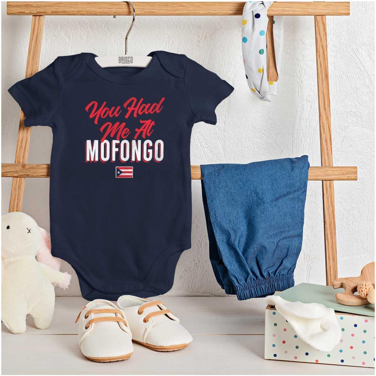 Brisco Brands Had Me At Mofongo Puerto Rican Pride Baby Romper Boys or Girls