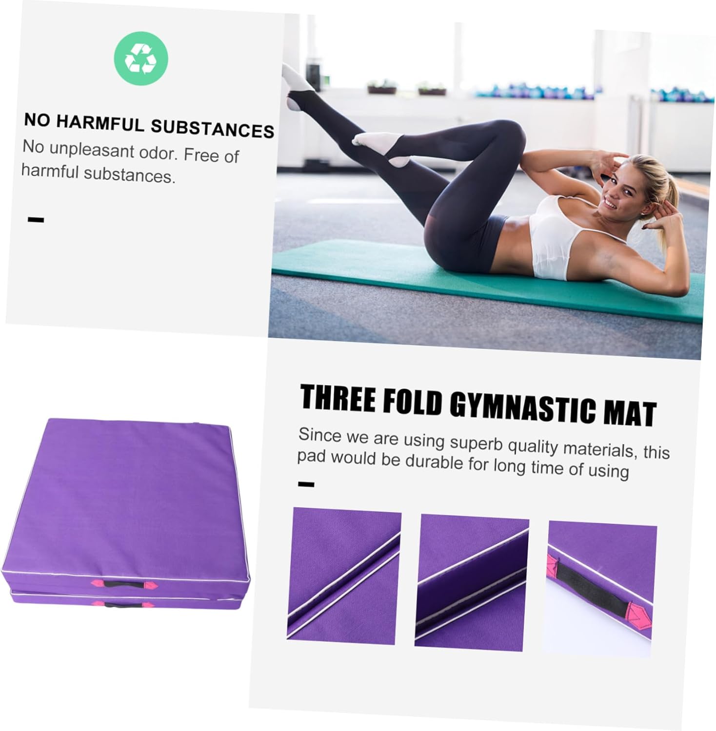 1pc Fold Gymnastic Cushion Mat for Home Exercise Yoga Dance and Sit-ups Random Handle