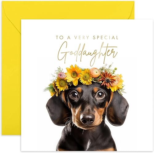 Miniatura 7 de Old English Co. Daschund Dog Very Happy Birthday Card for Her - Bonita tarjeta de cumpleaños floral Daschund para mujer, lindas tarjetas de