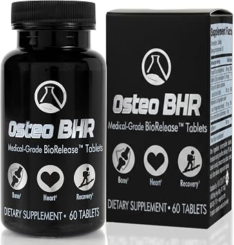 Osteo BHR - مكملات صحة العظام والقلب التي تحتوي على الإيبريفلافون والكالسيوم والمغنيسيوم والبورون وفيتامين D3 وK2 - مكملات مثالية لإصلاح صحة العظام، شاركت في تطويرها وكالة ناسا، 60 قرصًا