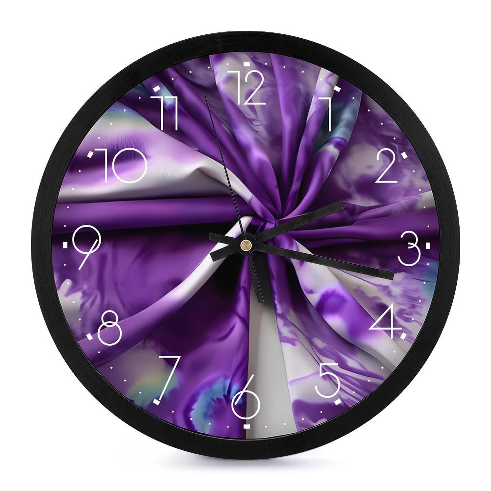 Horloge murale silencieuse à piles violette pour éliminer le bruit dans la chambre