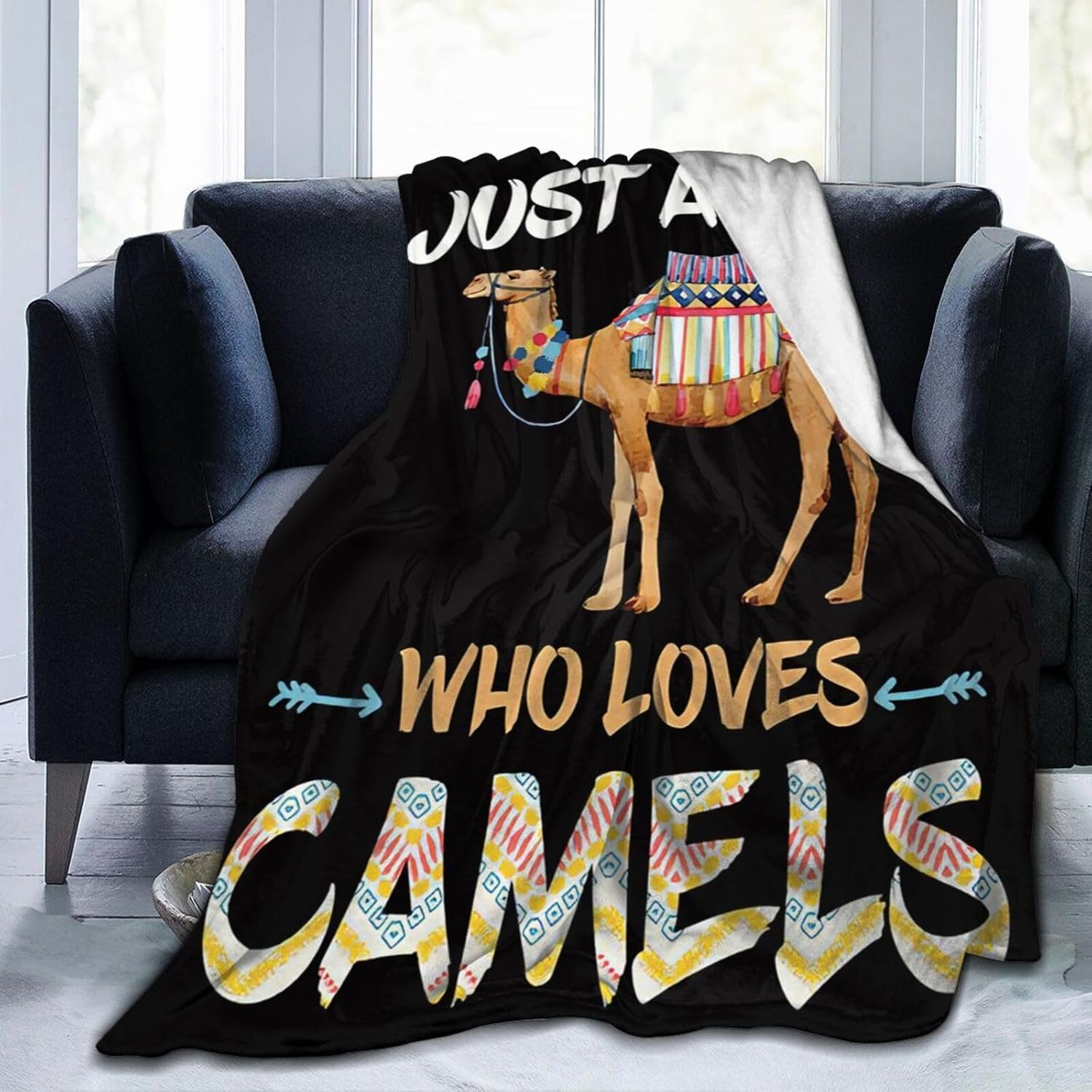 Camel Plush Throw Blanket - Super Soft Cozy Warm Fleece Camel Bedding Blanket Gifts for Kids, Girls, Boys, Women - 60"X80"