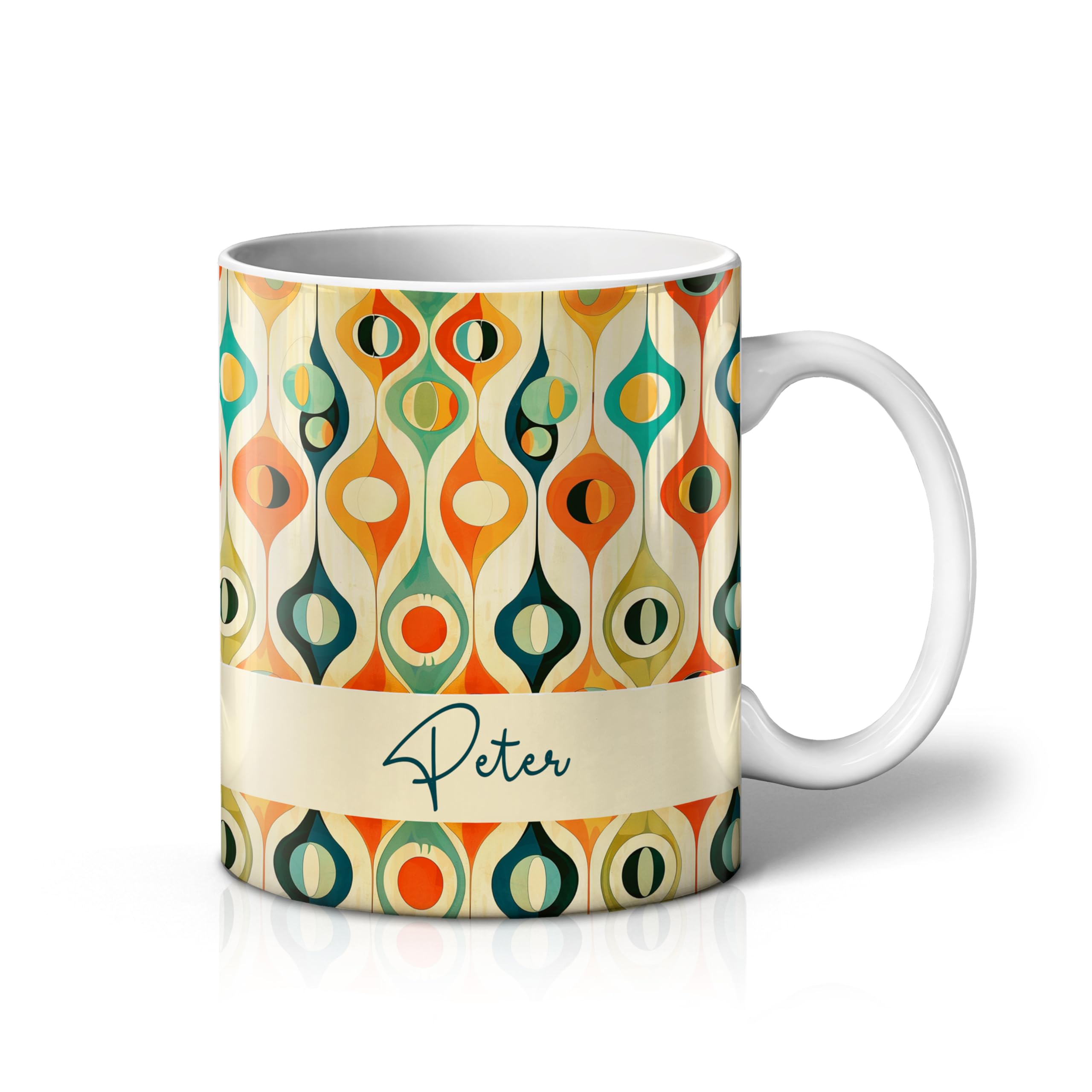 iCaseDesigner Personalised Retro Vintage Mug with Any Name – Custom Coffee Mug – 11 Oz Tea Cup – Unique Customised Gift for Men, Women, Work, Birthdays and Anniversaries - 14. Atomic Teardrop