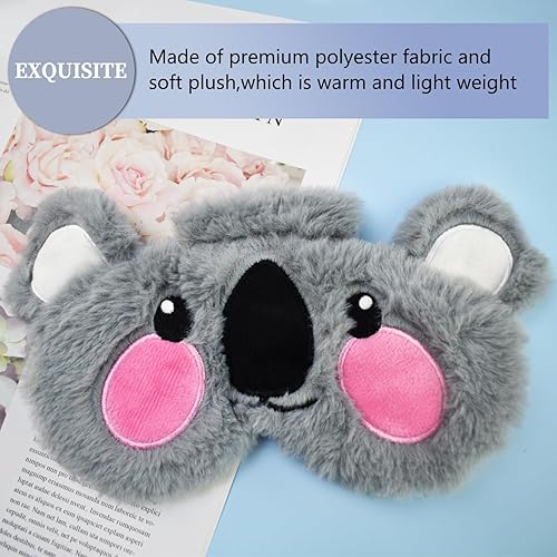 Vista 48 de Lindas máscaras para dormir, máscara de ojos de gato de dibujos animados, máscara de felpa para dormir y venda de viaje, divertida sombra de ojos