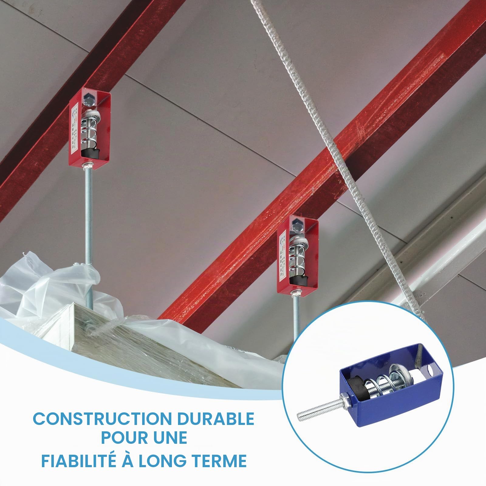 PATIKIL Suspentes Anti-Vibratiles Pour Plafond À Ressort, 8 Pièces 22lbs Supports Anti-Vibration Mécaniques Pour Climatiseur Chambre Salle De Cinéma Studio,(XHS) Bleu