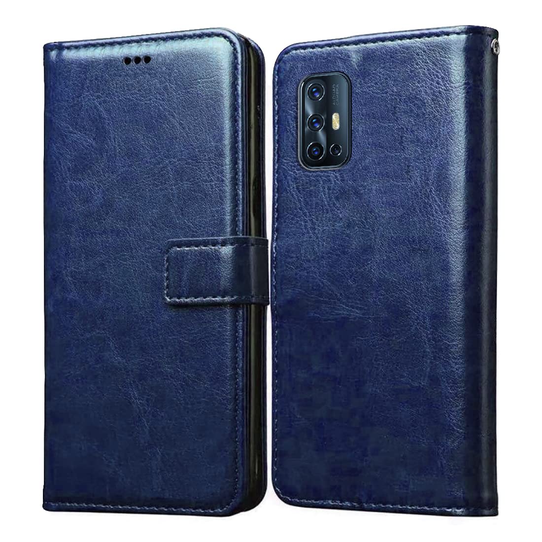 Casotec Flip Cover for Vivo V17 | Premium Leather Finish | Inbuilt Pockets & Stand | Flip Case for Vivo V17 (Blue) (B09QQFQBV2) Amazon Price History, Amazon Price Tracker
