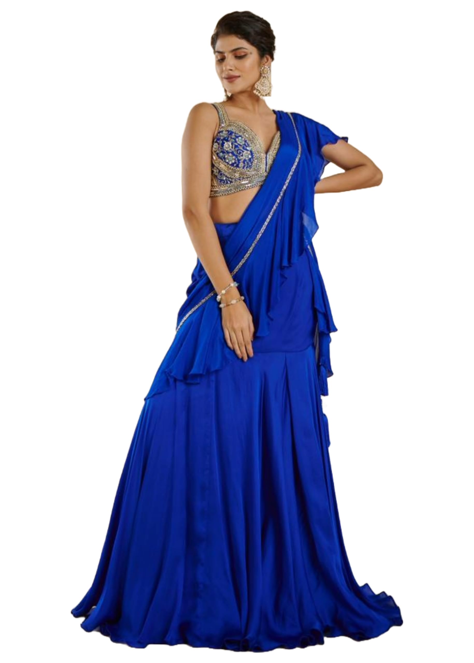 Ropa de fiesta para mujer Indian 11368 estilo Drep corte estilizado 7