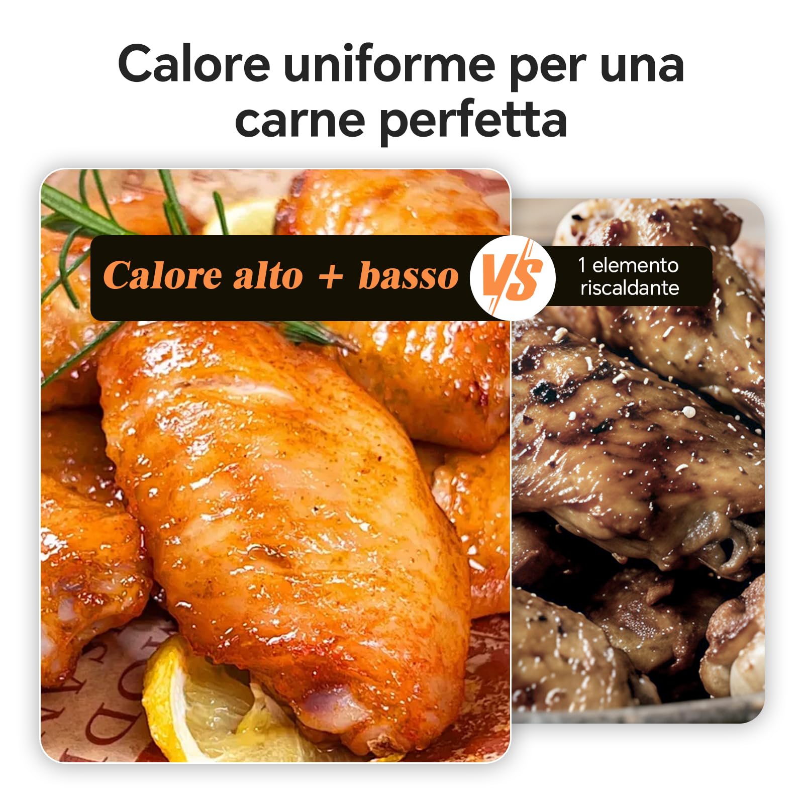 Friggitrice ad Aria 12 Litri - Doppia Resistenza Airfryer, 2600W XXL Doppio Cestello Air Fryer, Flessibile 1 o 2 Zone, 13-in-1 con Schermo Touch, Finestra con Luce Interna, Grande per 4–7 Persone