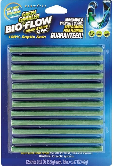 Amazon.com: Green Gobbler BIO-FLOW Drain Strips | 12 Pack | Drain ...