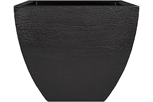 Tusco Products Black Modern Square 20 Inch Plastic Planter