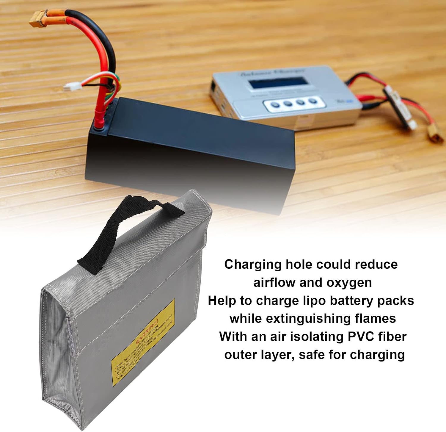 Fafeicy Explosion Proof Battery Bag, PVC Fiber Material with Fireproof Features for Safe Lithium Battery Charging and Storage