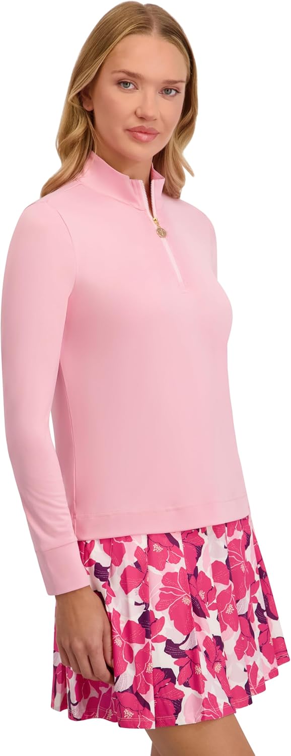 Stella Parker Womens Performance Mock Neck Quarter Zip Pullover – UPF 50+, Stretch Fabric - Image 3