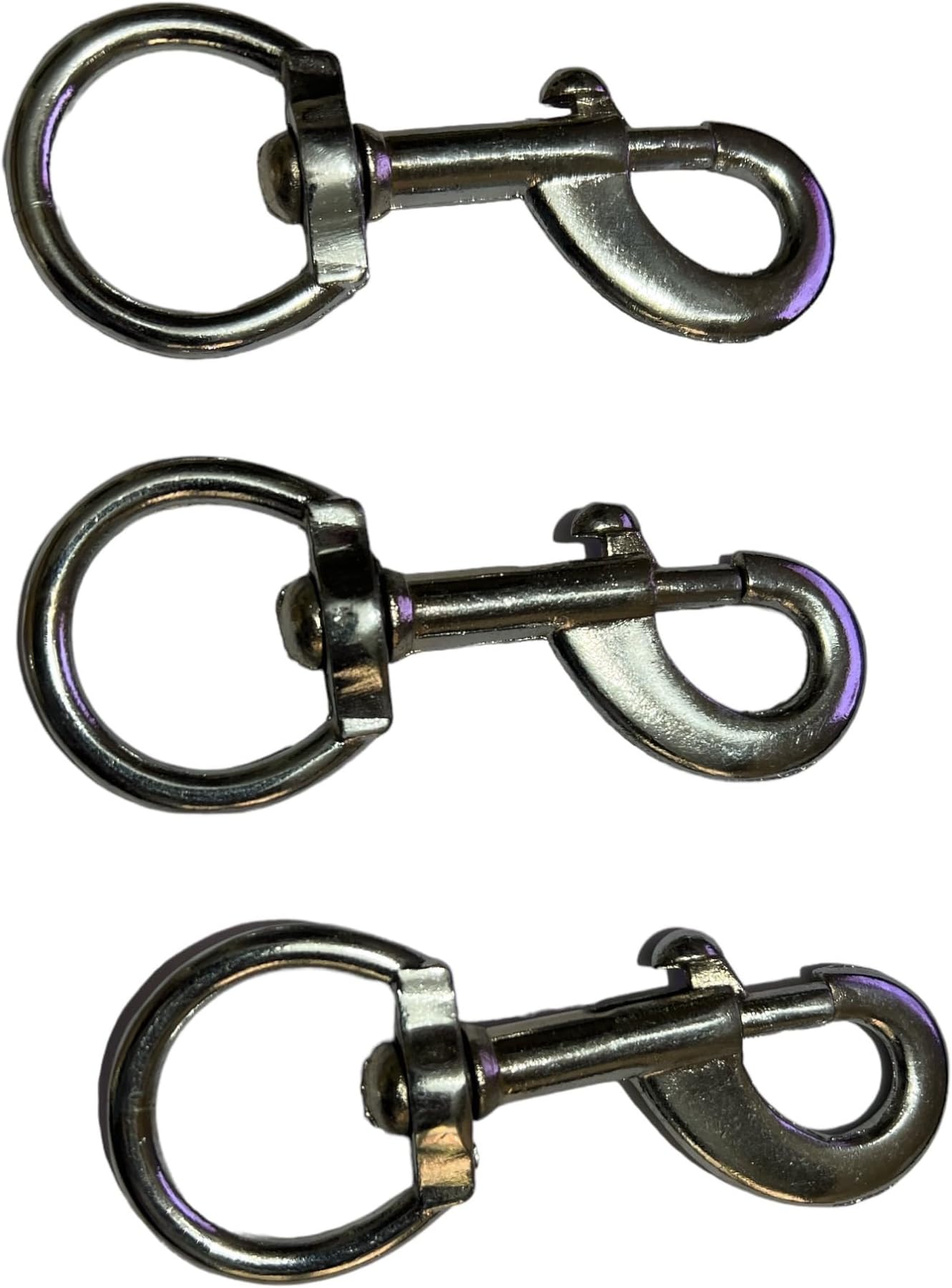 Heavy Duty Trigger Clips Clasp - 360° Swivel Eye Bolt Snap Hook Up to 330KG - Zinc Alloy Clips Clasp for Dog Leashes, Camping, Keyring - Spring Loaded Lobster Claw Clasps Pack of 3