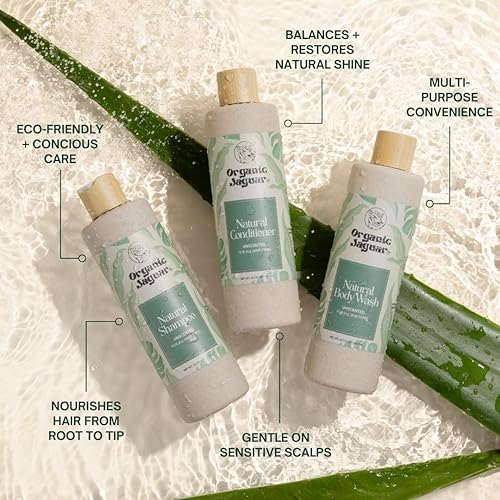 Miniatura 5 de Organic Jaguar Champú natural para el cuidado del cabello, champú sin sulfato con aceite de ricino, miel, biotina, glicerina, aloe vera y agente