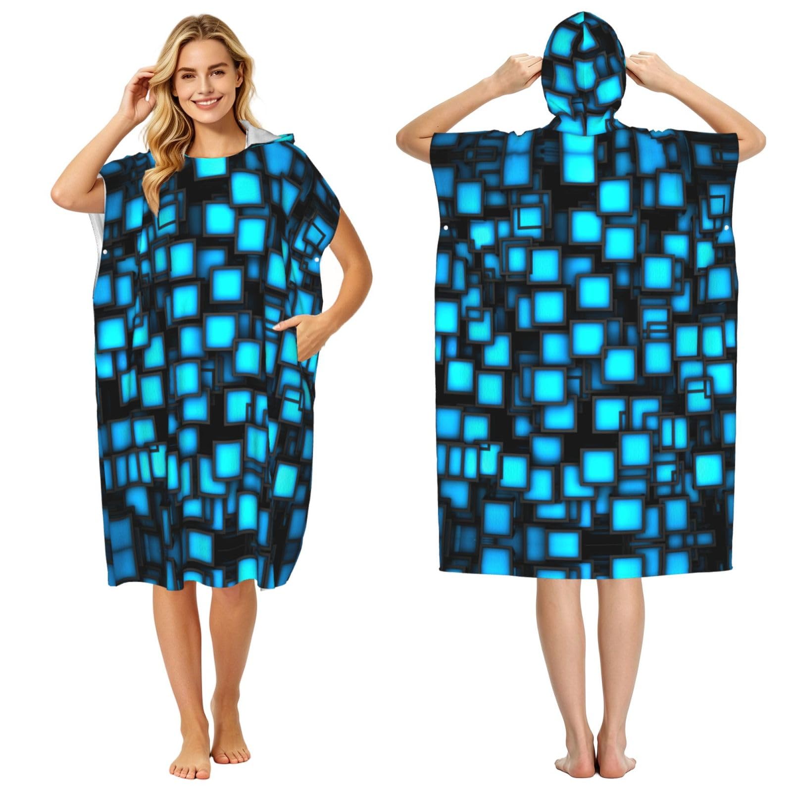 Poncho à capuche pour piscine et plage adulte homme femme séchage rapide