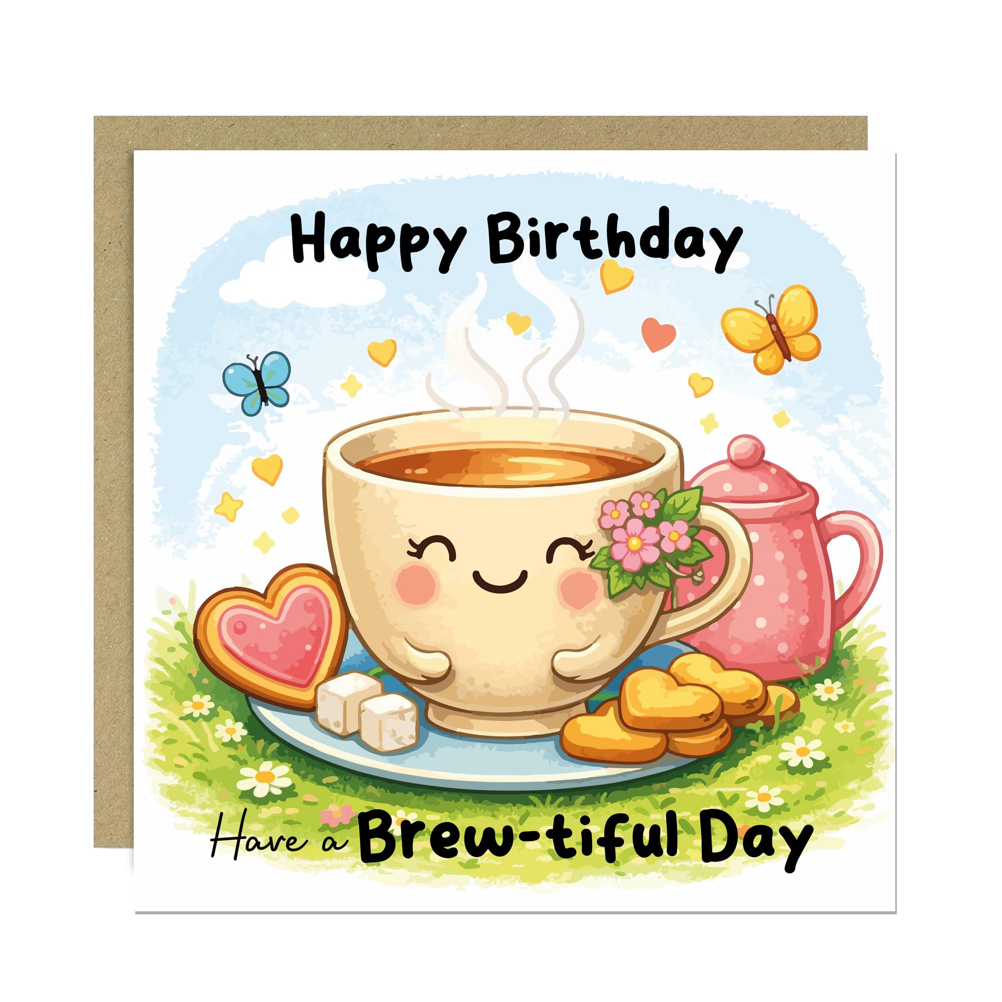 RED OCEAN Birthday Card For Mum Nan Auntie Friend, Cute Cards For Birthday, Novelty Cards For Her Women 145x145mm With Kraft Envelope