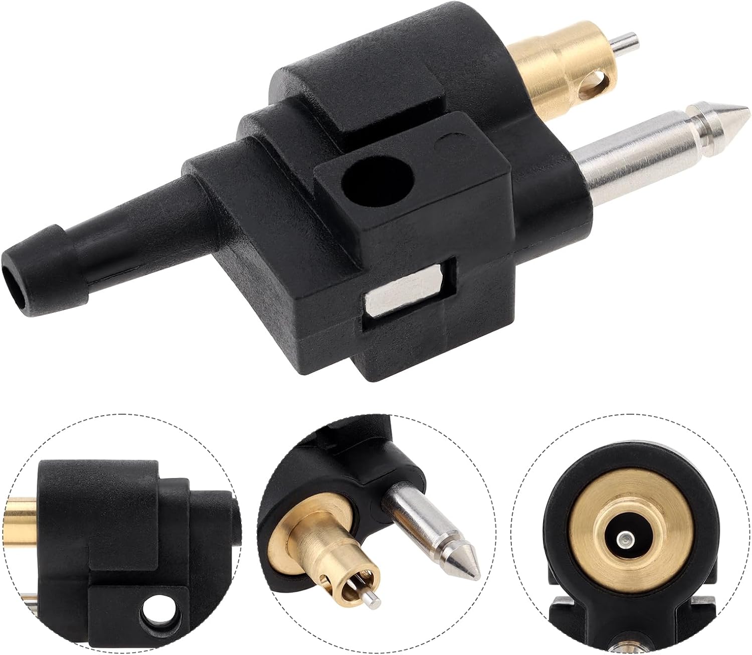 6mm 1/4 Inch Male Fuel Fuel Line Connector Fittings Pipe Joint Fit for Yamaha Outboard Motor Fuel Tank Hose Pipe, Wear-Resistant Male Fuel Connector