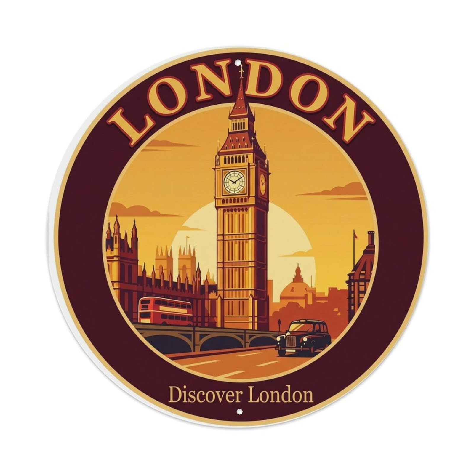 Fqcyn Style Vintage Travel London Tower Landmark 1 Metal Tin Sign