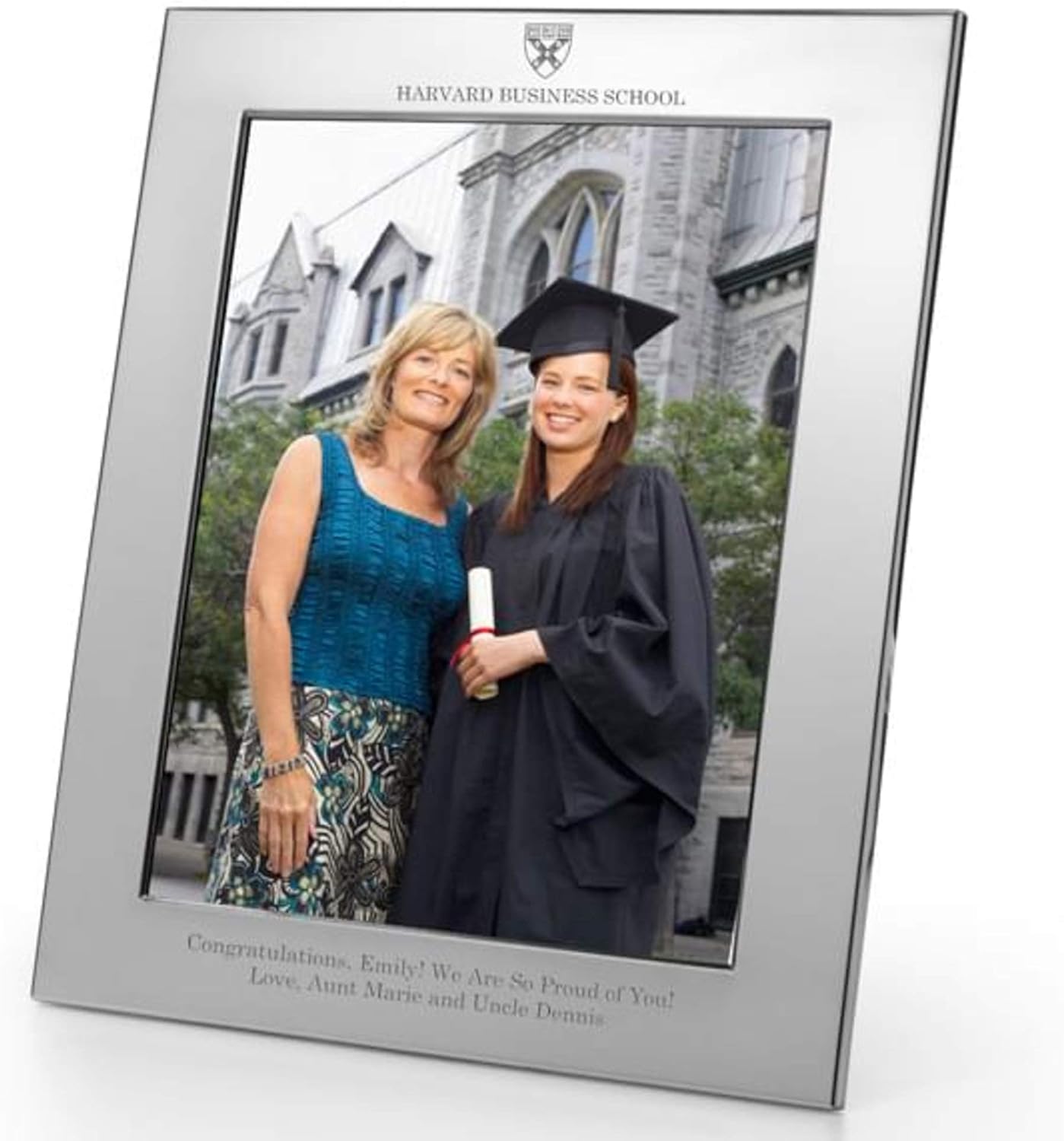 M. LA HART Harvard Business School Polished Pewter 8x10 Picture Frame
