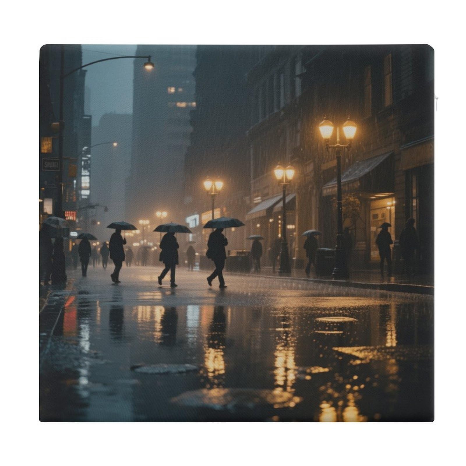 Cojín de asiento para silla de calle bajo la lluvia nocturna ideal en cenas de patio