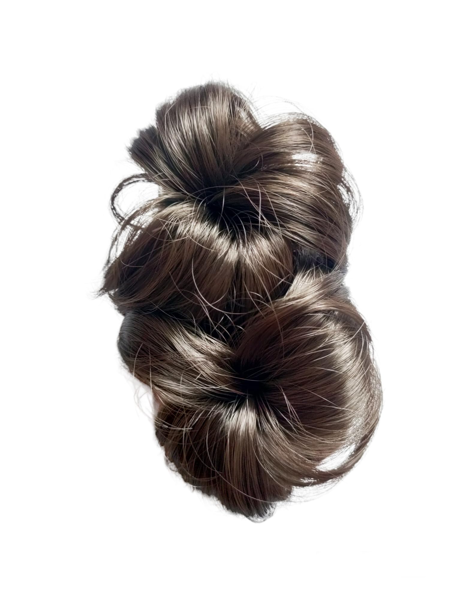 SPARKLING DAZZLE® 1 Pc Four Flower Bun Hair Extension Easy Jooda Maker Readymade Bridal Faux Wigs Hairpiece, Synthetic Hair Updo Accessories (Natural Brown)