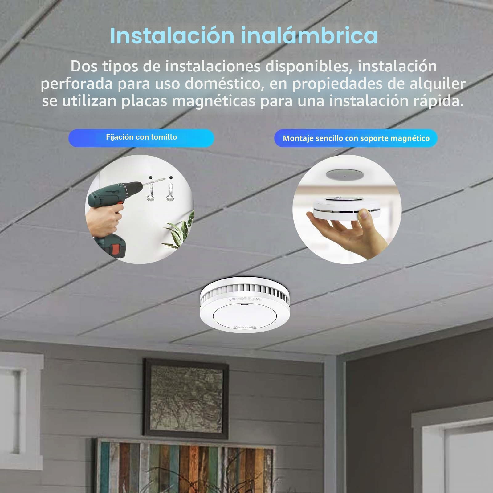 XINDUM Detector de Humo con Soporte magnético, 6 Pieza, 10 años de batería/garantía, Certificado CE, Blanco