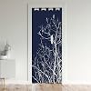 Fashion Bird Silhouette Door Curtain Farmhouse Navy White Blackout Curtain 106 x 203 cm Tree Branches Door Curtain for Living Room Decoration