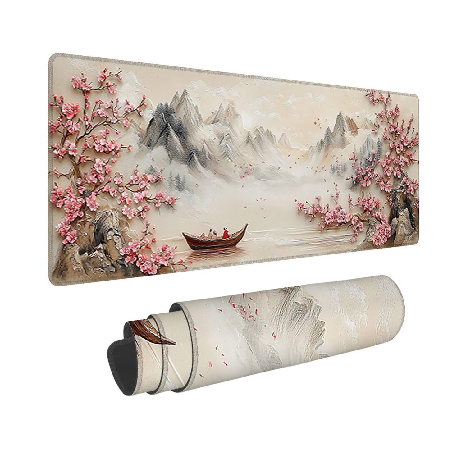 Tappetino per Mouse XXL 1400 x 600 x 3mm Tappetino Mouse Gaming Grande, Mousepad con Base in Gomma Antiscivolo, Tappeto per Tavolo da Gaming per Mouse e Tastiera, Accessori PC (ragazza lupo) V-716
