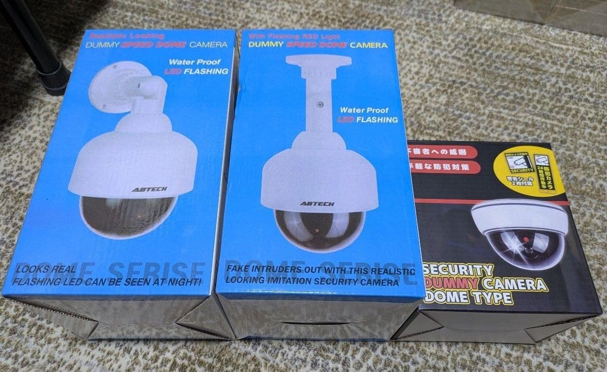 ABTECH LEDダミー防犯カメラ 3個セット