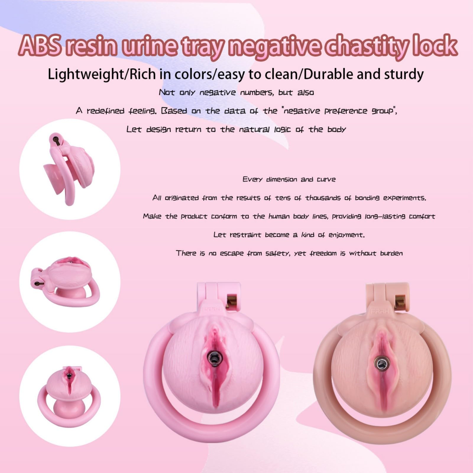 Cage de Chasteté pour Pénis Inversé Chastity Cage Man avec Serrure et 4 Anneaux Différents Sex Toýs Homme Cage Chastetée Légère et Imperméable avec Ceinture pour le Bondage du Pénis (A)