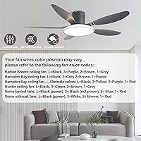 Vista 4 de Interruptor de ventilador de techo con 4 cables preinstalados de 3 velocidades y 4 cables, ZE-208s Zing Ear E89885, cadena de tracción