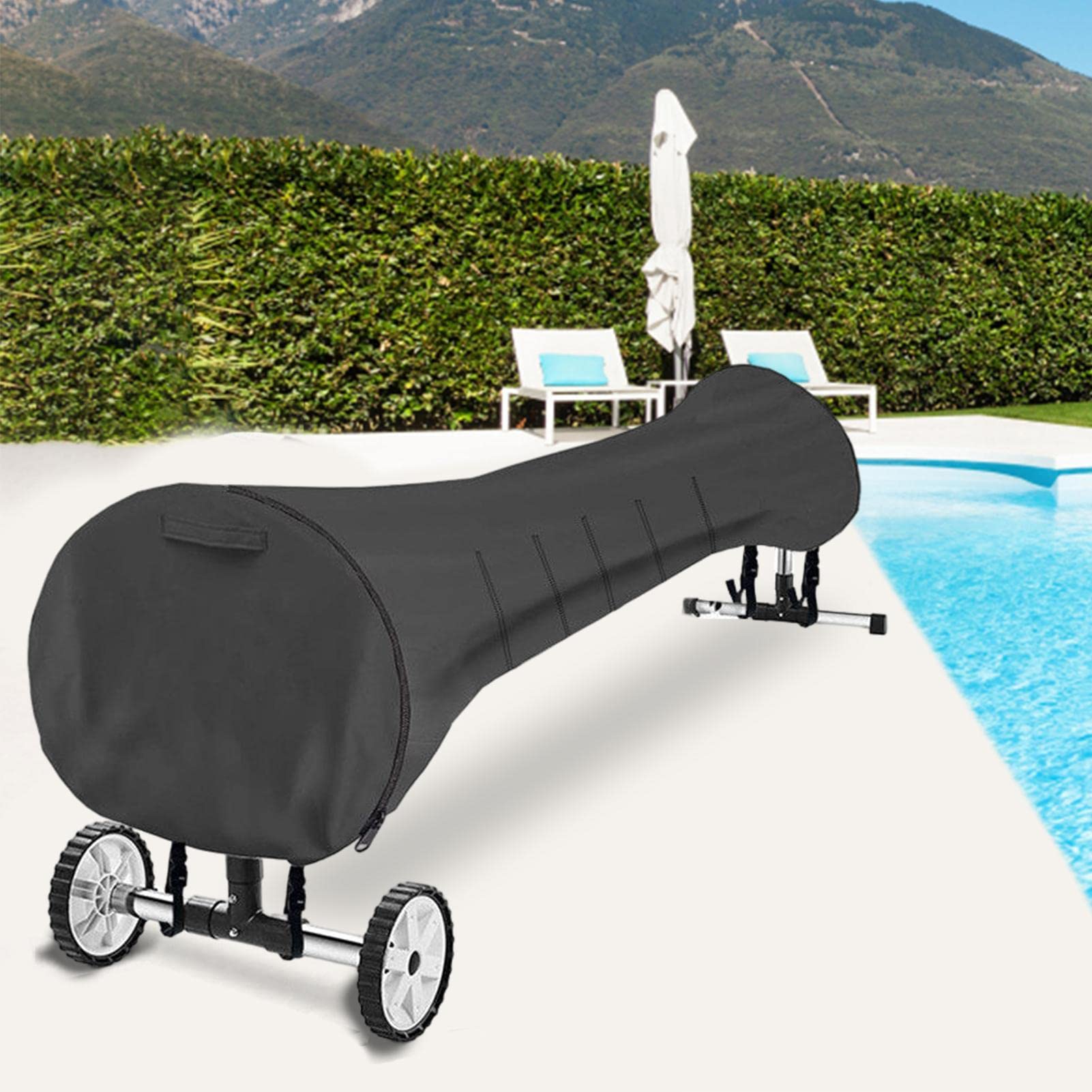 Fly Protezione avvolgitore per Telo Piscina - Protettore avvolgitore Solare Resistente all'Acqua,Strumenti Pieghevoli per la Protezione della Piscina per la Protezione Solare in Estate