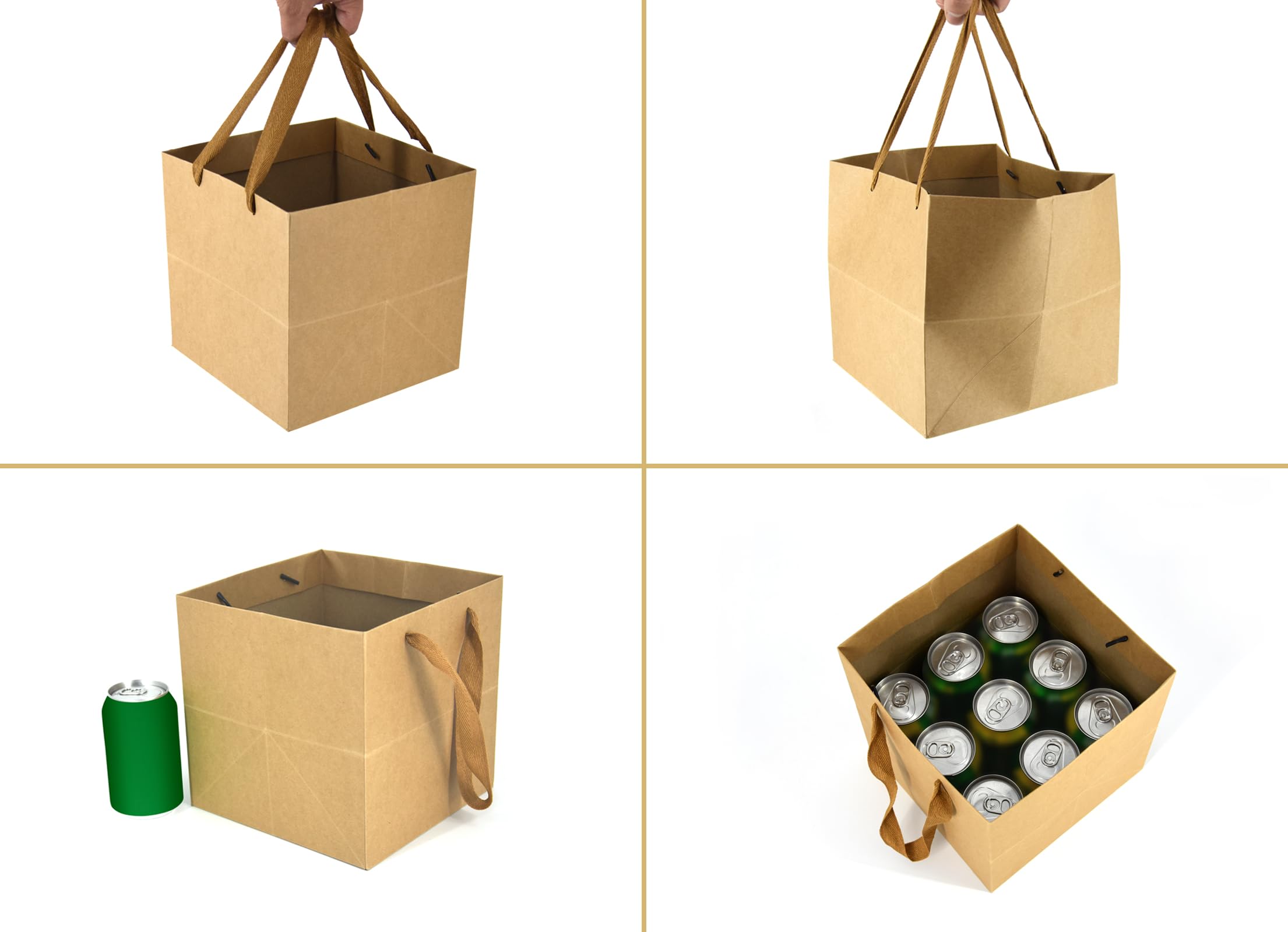 Busta In Carta Kraft Fondo Pieno Verde Inglese Con Manici In Carta Ritorta - Foto 13