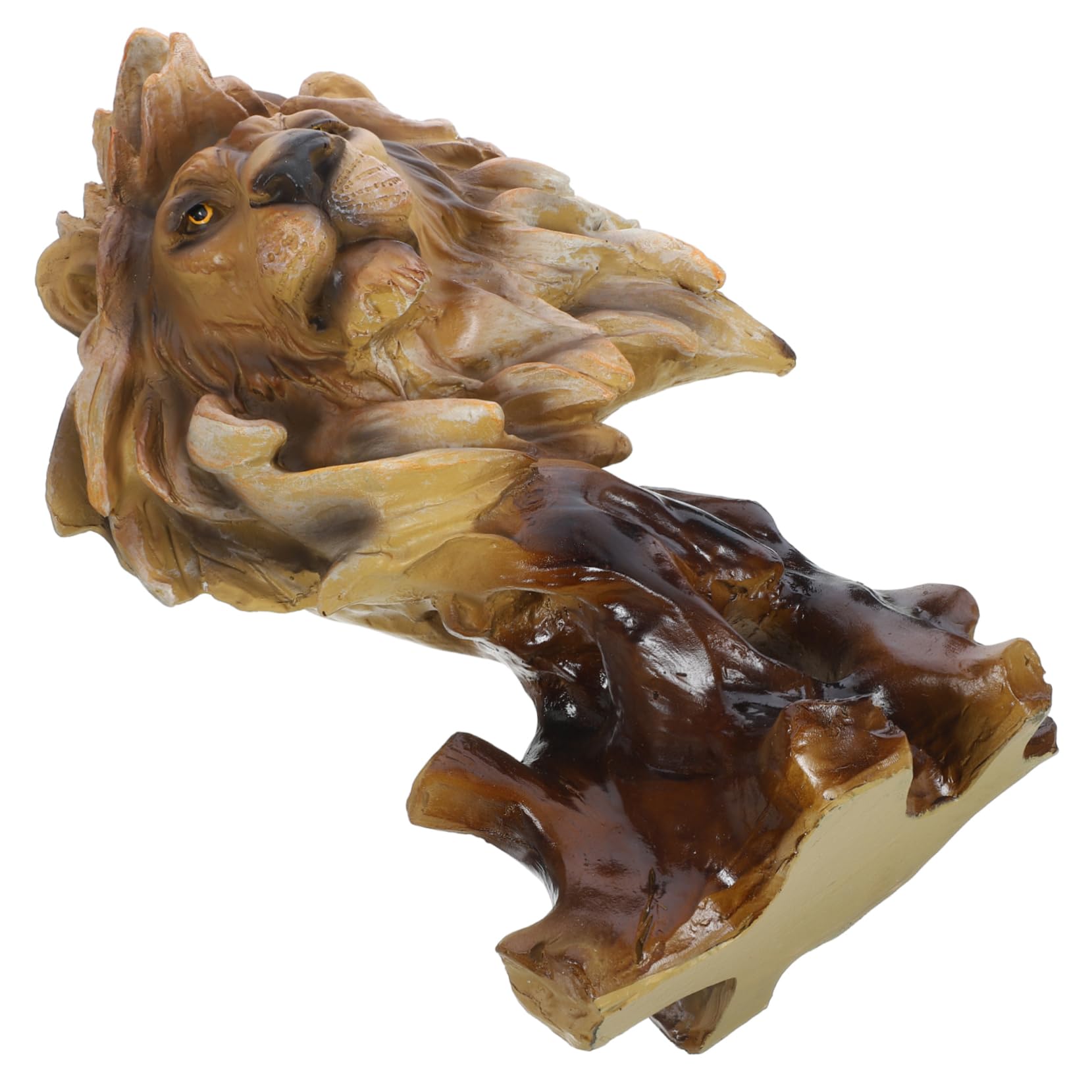 Ciieeo Realistic Lion Craft Resin Animal Head Sculpture Tabletop Decor for Office