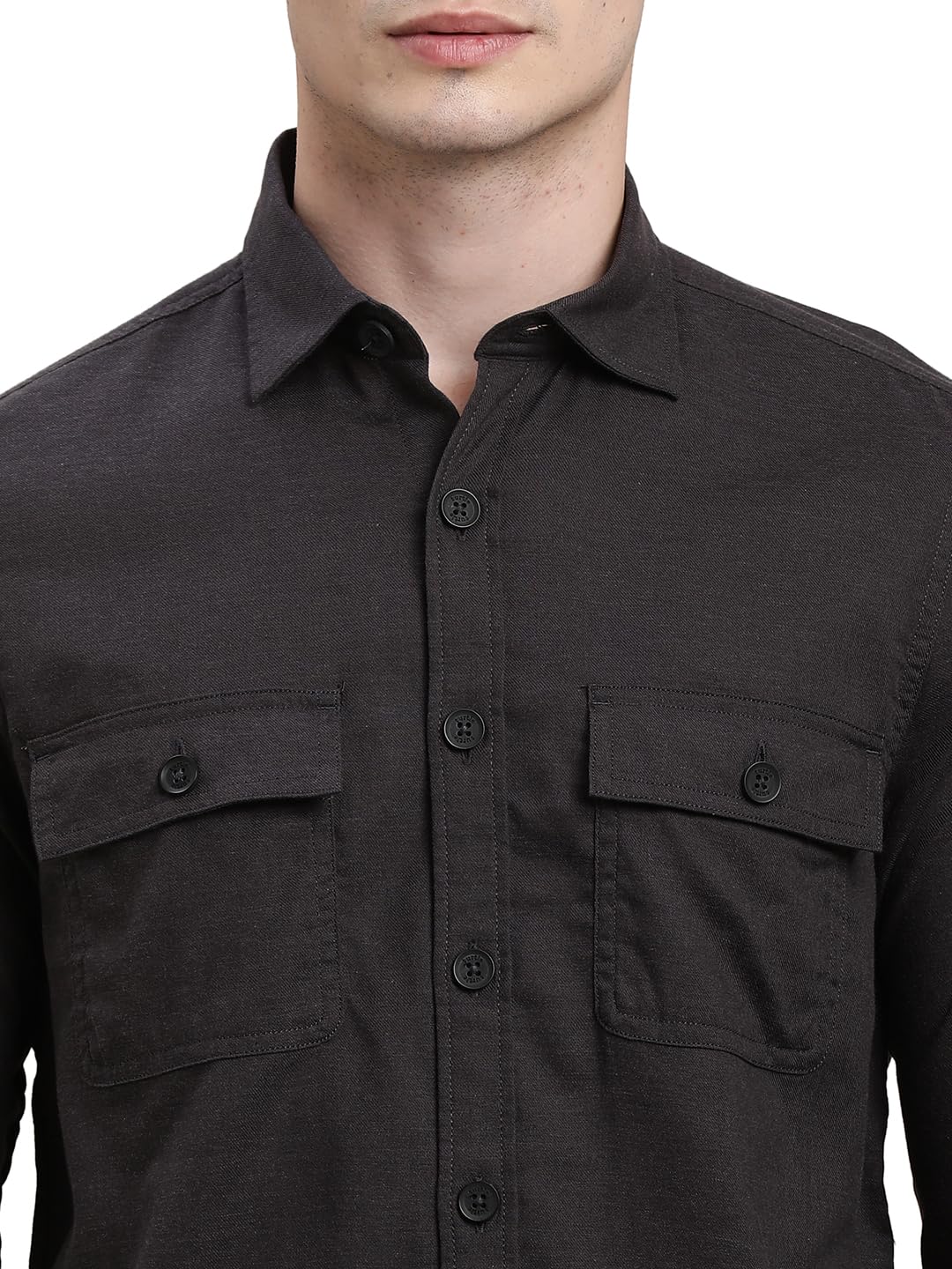 Turtle Camicia denim da uomo in puro cotone, vestibilità comoda