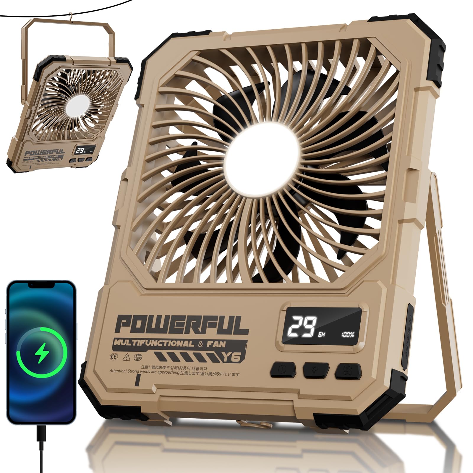 Photo 1 of TYJONX 20000mAh Rechargeable Battery Powered Fan