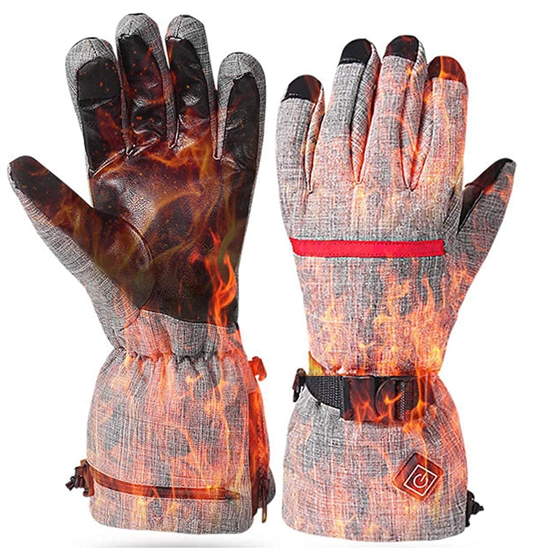 Guantes calefactables para Hombres y Mujeres, Pantalla táctil Recargable, Guantes de esquí con calefacción, Guantes de esquí cálidos, Snowboard, equitación, Senderismo, Invierno, g