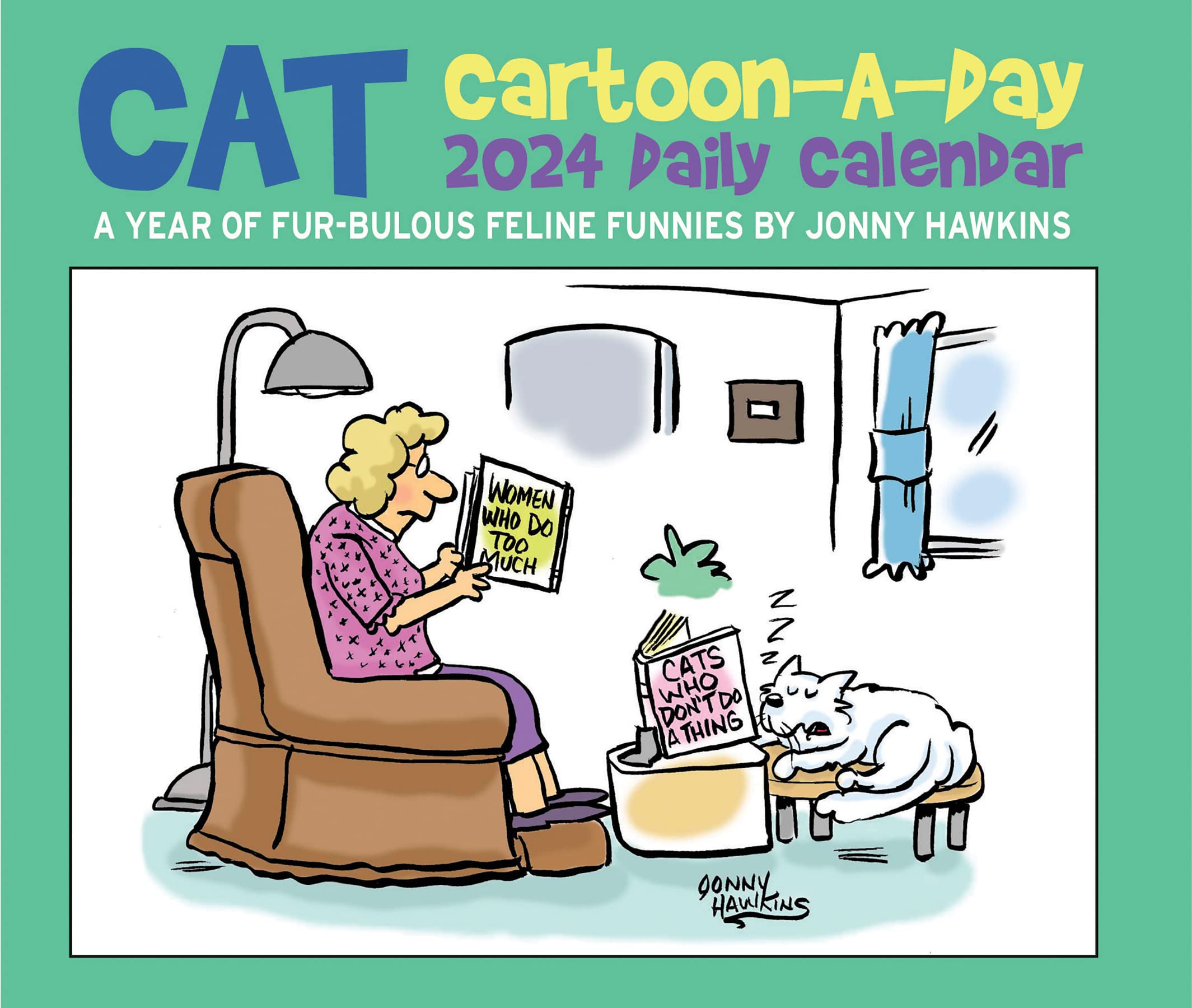 Amazon.com : Willow Creek Press Cat Cartoon-A-Day by Jonny Hawkins Daily  2024 Box/Desk Calendar (5.86" x 4.72") : Office Products